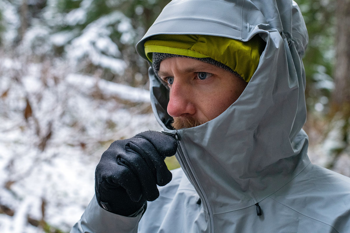 Arc'teryx Beta LT hardshell jacket (hood coverage)