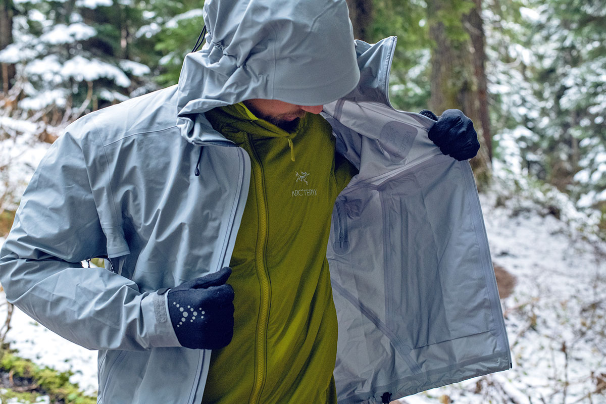 Arc'teryx Beta LT hardshell jacket (inside of shell)