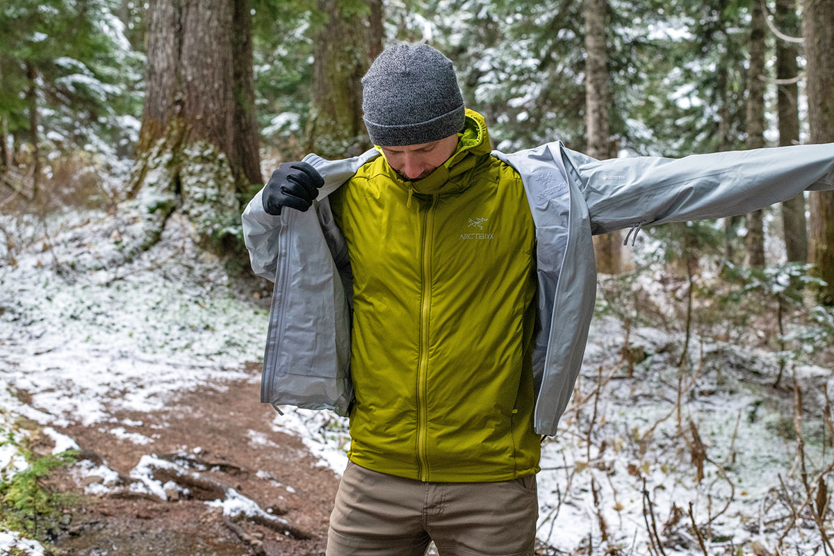 Arc'teryx Beta LT hardshell jacket (layering over midlayer)