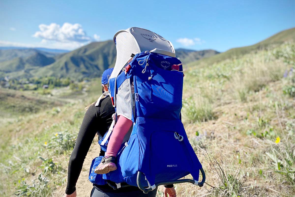 Baby carrier pack (closeup of Osprey Poco Plus)