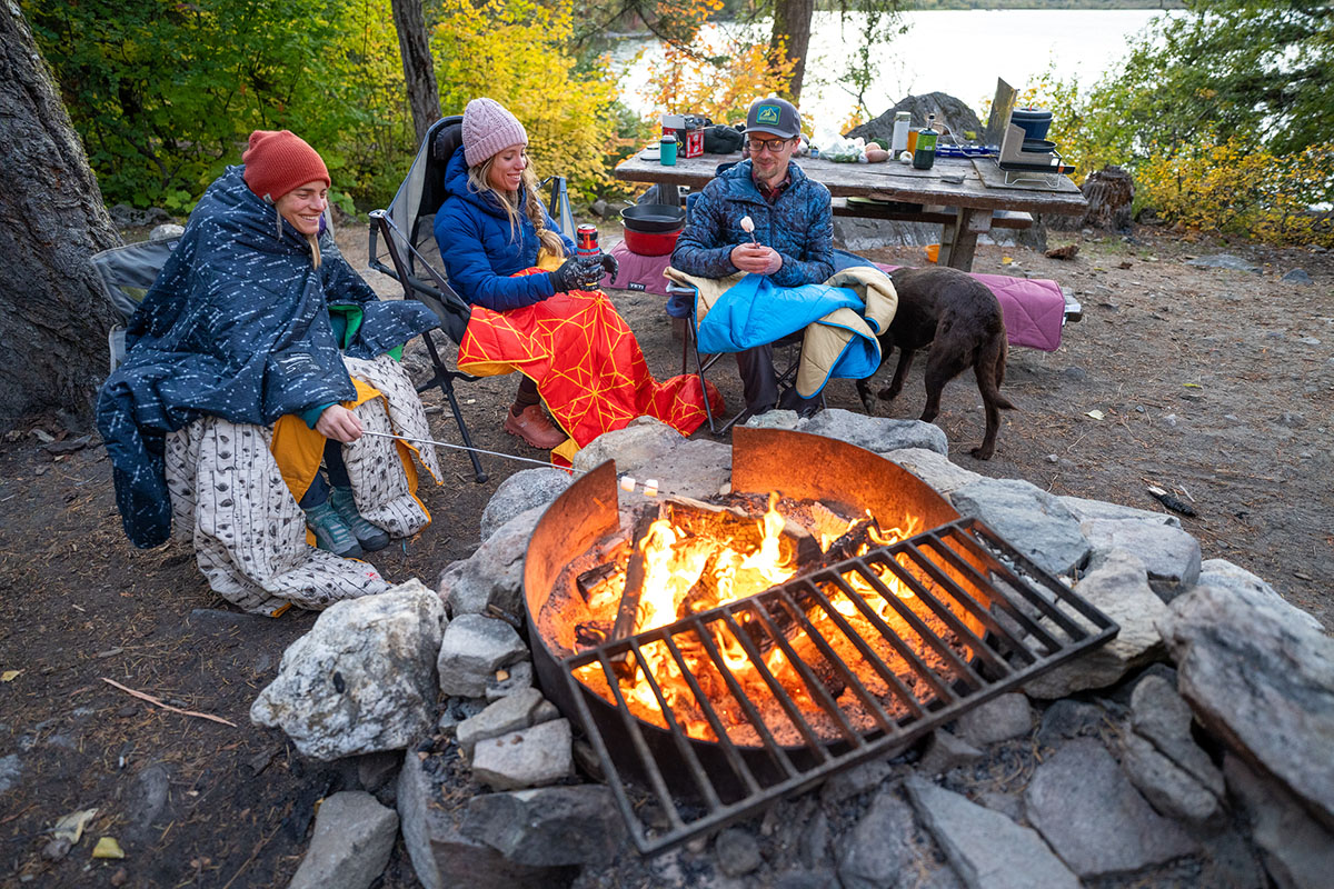 Camping blankets (roasting marshmallows by the campfire)