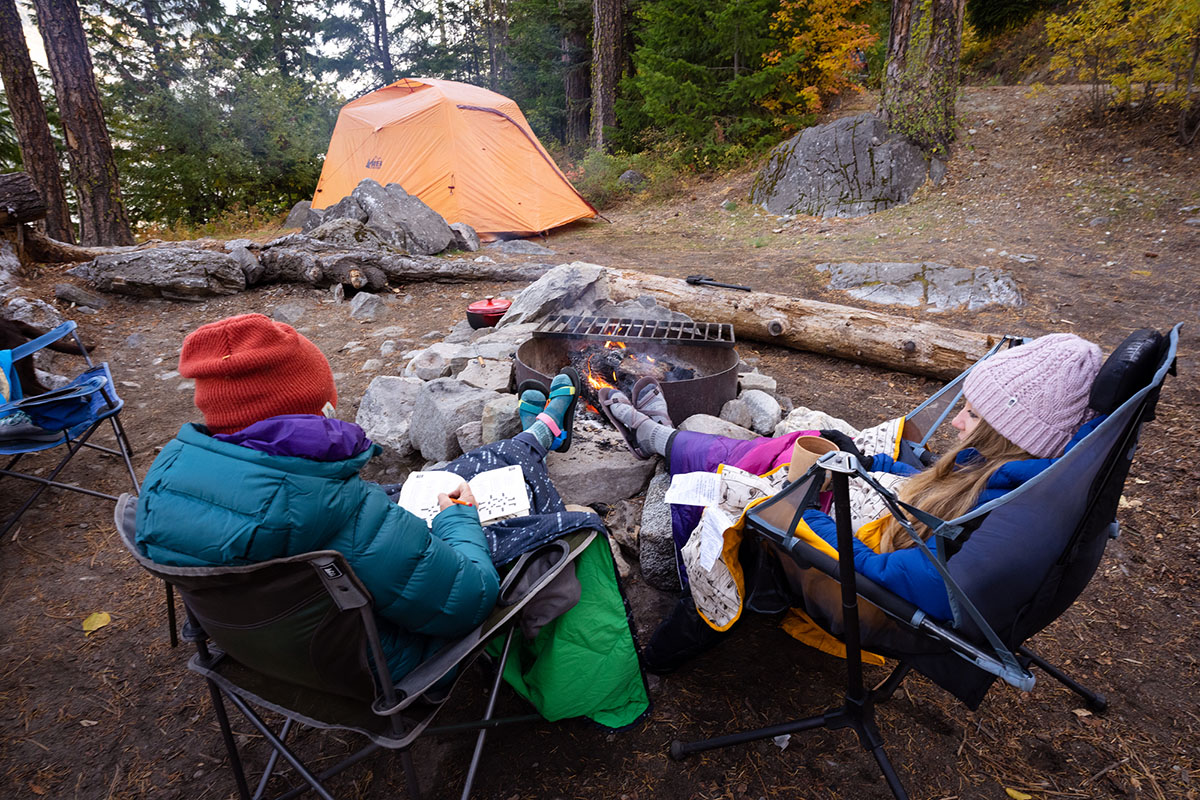 Camping chairs (sitting by campfire)