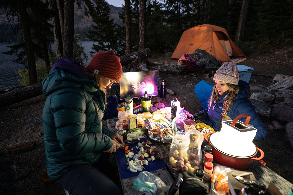 Camping lanterns (dinner prep at camp)