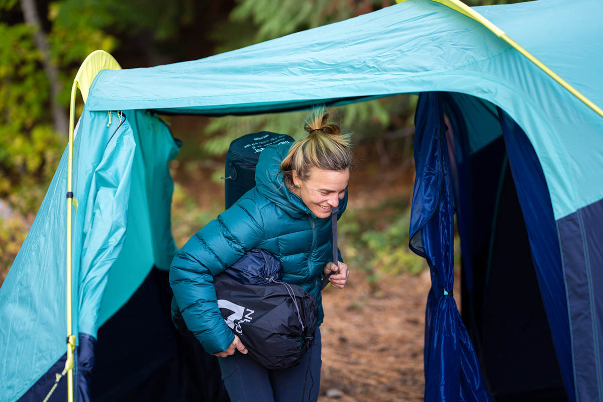 Camping tent (walking through TNF Wawona vestibule)