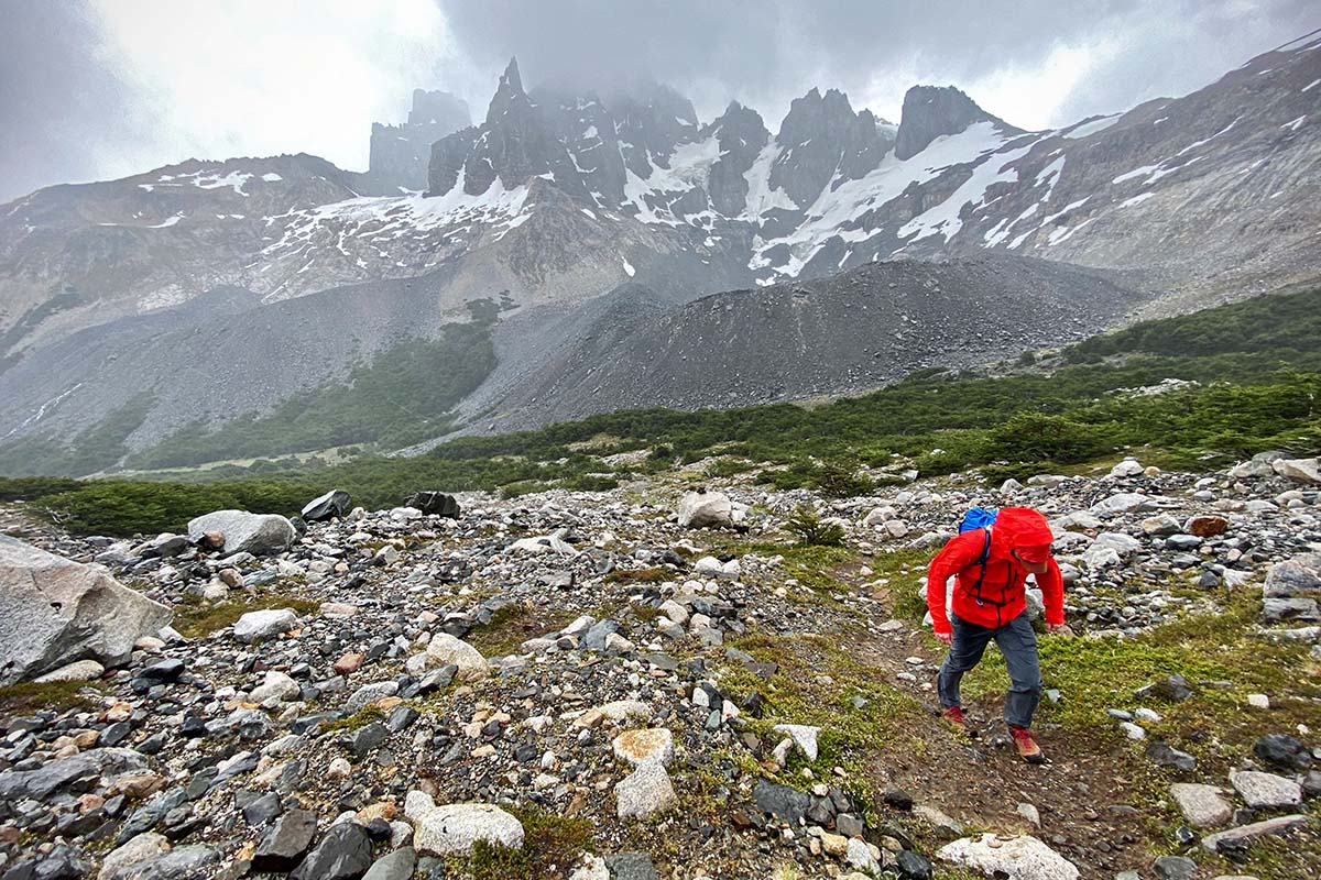 Danner Trail 2650 hiking shoes (trekking uphill in Patagonia)