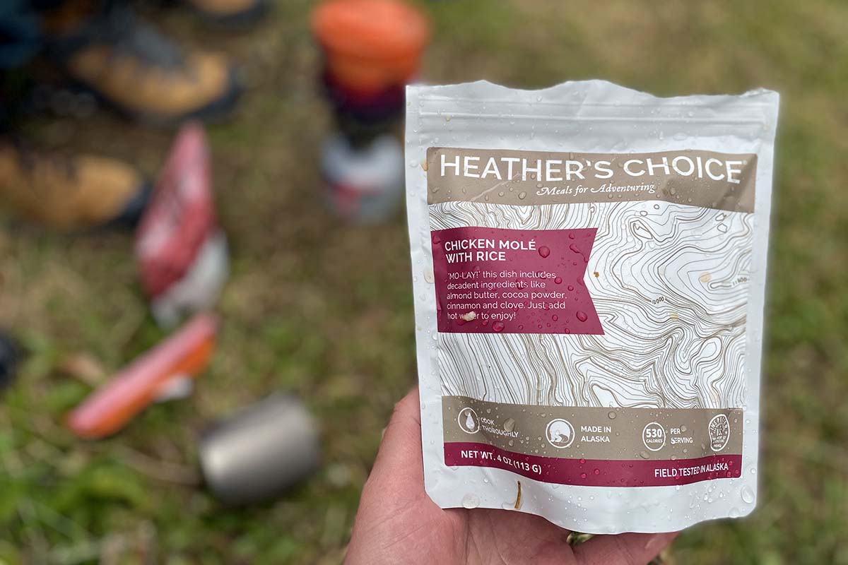 Heather's Choice backpacking meal gluten-free