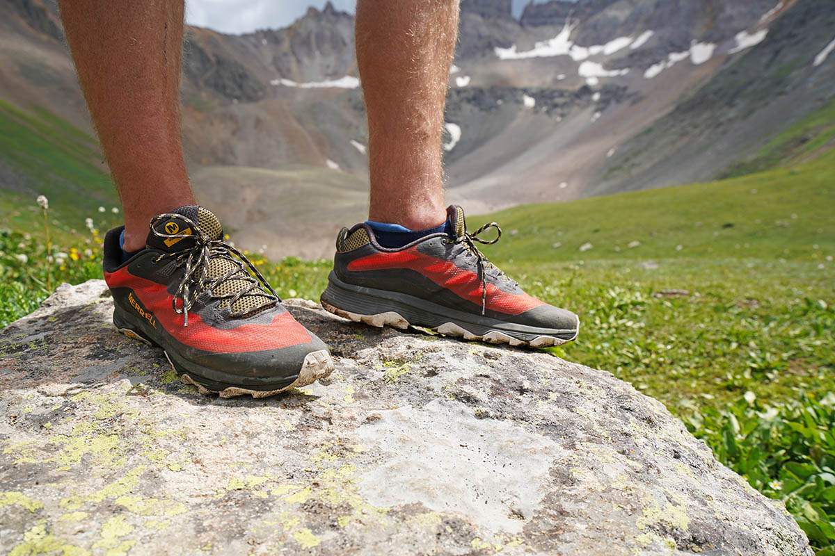 Hiking socks (no-show socks paired with low hiking shoes)