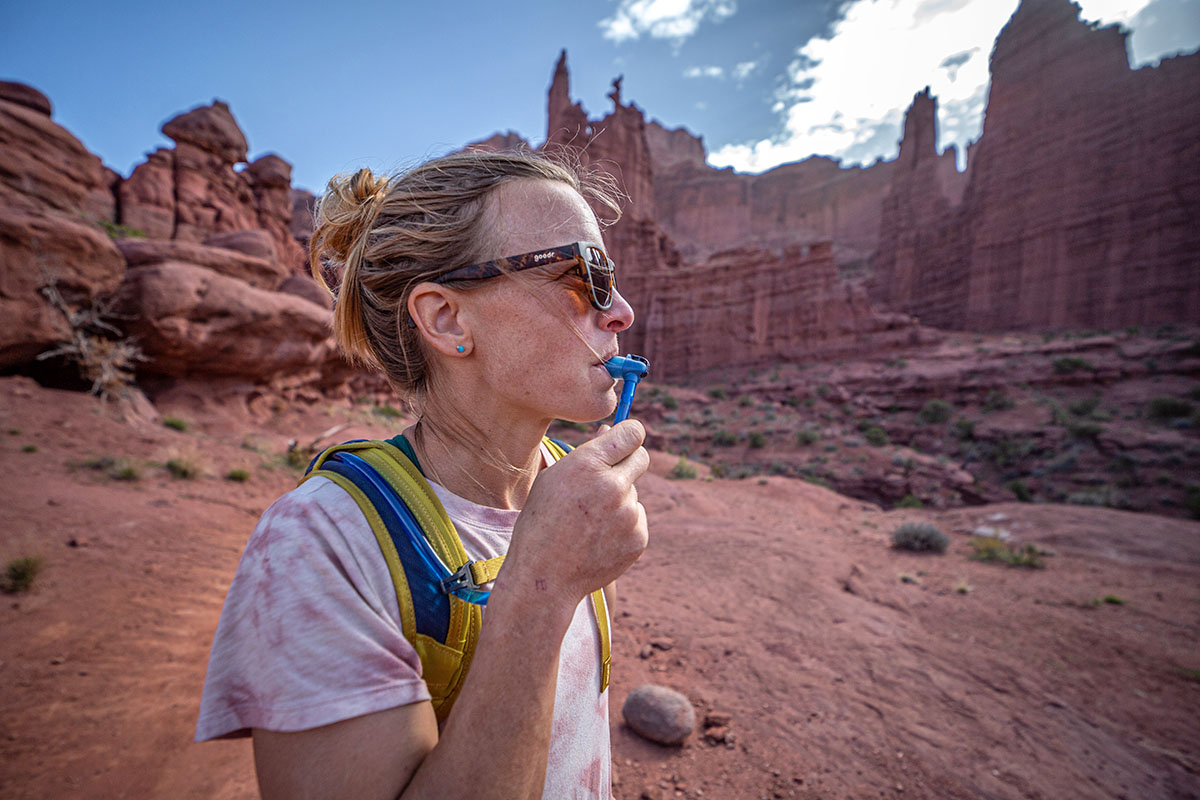 Hydration pack (drinking from resevoir)