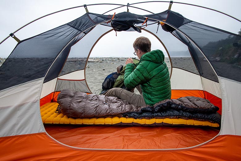 Nemo Tensor sleeping pad (campsite on Olympic Coast)