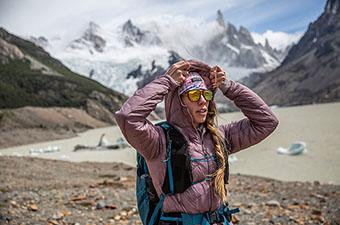 Outdoor Research SuperStrand LT Hoodie (putting on hood in Patagonia)