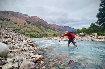 Patagonia Houdini Air windbreaker jacket (crossing river)