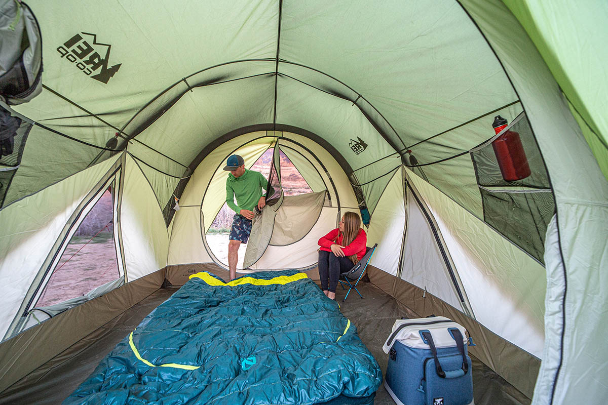 REI Co-op Wonderland 4 Tent (entering through rear door)